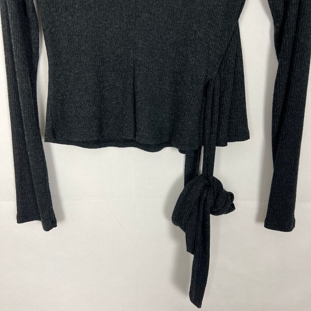 Rachel Rally Modal Blend Ribbed True Wrap Sweater Size M - Picture 7 of 10